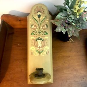 Vintage 1967 Yorkcraft Wooden Wall Candle holder